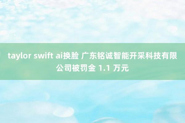 taylor swift ai换脸 广东铭诚智能开采科技有限公司被罚金 1.1 万元