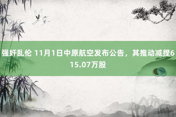 强奸乱伦 11月1日中原航空发布公告，其推动减捏615.07万股