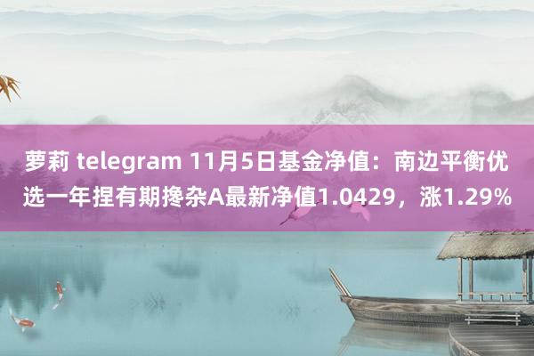 萝莉 telegram 11月5日基金净值：南边平衡优选一年捏有期搀杂A最新净值1.0429，涨1.29%