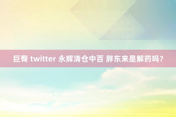 巨臀 twitter 永辉清仓中百 胖东来是解药吗？