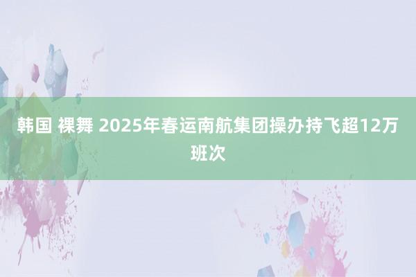 韩国 裸舞 2025年春运南航集团操办持飞超12万班次