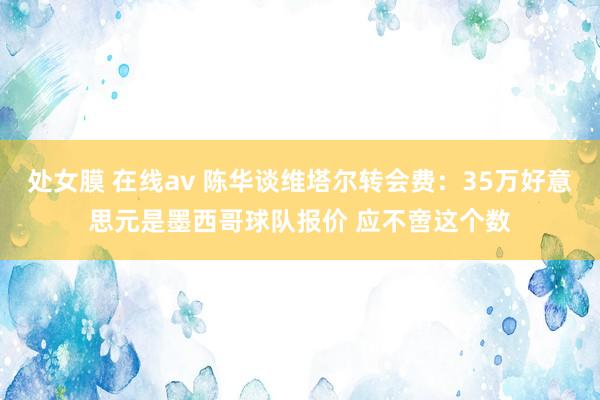 处女膜 在线av 陈华谈维塔尔转会费：35万好意思元是墨西哥球队报价 应不啻这个数
