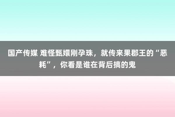 国产传媒 难怪甄嬛刚孕珠，就传来果郡王的“恶耗”，你看是谁在背后搞的鬼