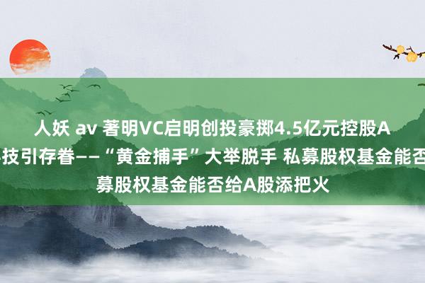 人妖 av 著明VC启明创投豪掷4.5亿元控股A股公司天迈科技引存眷——“黄金捕手”大举脱手 私募股权基金能否给A股添把火