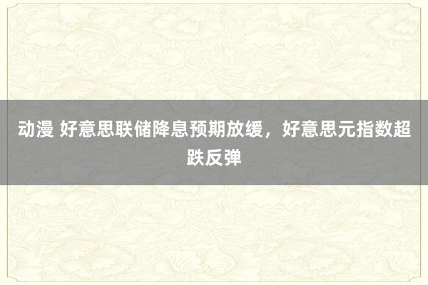 动漫 好意思联储降息预期放缓，好意思元指数超跌反弹