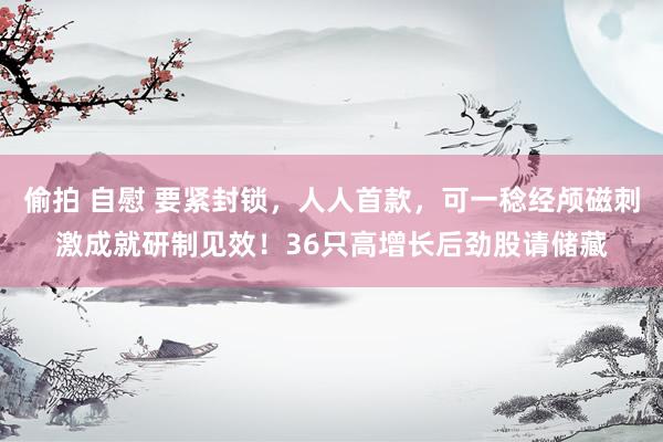 偷拍 自慰 要紧封锁，人人首款，可一稔经颅磁刺激成就研制见效！36只高增长后劲股请储藏