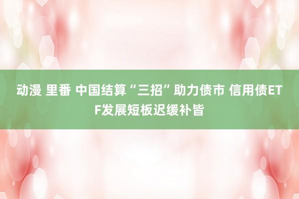 动漫 里番 中国结算“三招”助力债市 信用债ETF发展短板迟缓补皆