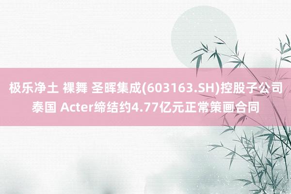 极乐净土 裸舞 圣晖集成(603163.SH)控股子公司泰国 Acter缔结约4.77亿元正常策画合同