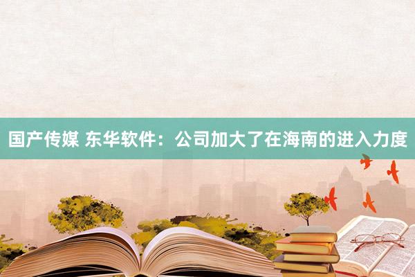 国产传媒 东华软件：公司加大了在海南的进入力度