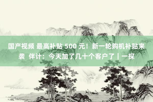 国产视频 最高补贴 500 元！新一轮购机补贴来袭  伴计：今天加了几十个客户了｜一探