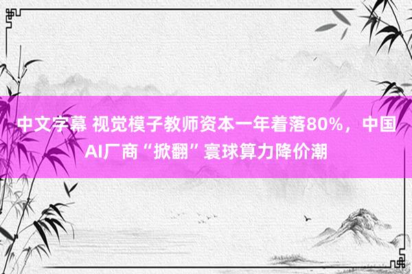 中文字幕 视觉模子教师资本一年着落80%，中国AI厂商“掀翻”寰球算力降价潮