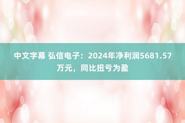 中文字幕 弘信电子：2024年净利润5681.57万元，同比扭亏为盈