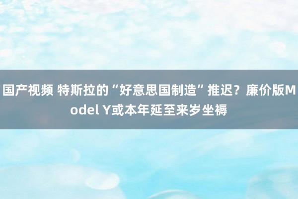 国产视频 特斯拉的“好意思国制造”推迟？廉价版Model Y或本年延至来岁坐褥